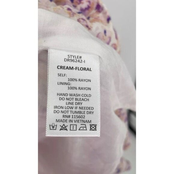 Lush Women’s Floral Faux Wrap Ruffle Flutter Sleeve Dress Sz L Fairycore Cottage - Picture 7 of 11